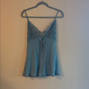 Victoria's Secret Tie Front Blue Cami